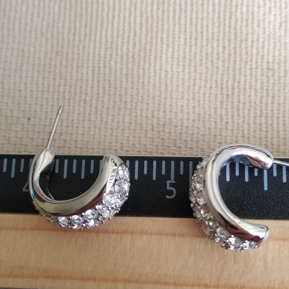 SWAROVSKI HUGGIE HOOP EARRINGS - Picture 5 of 6